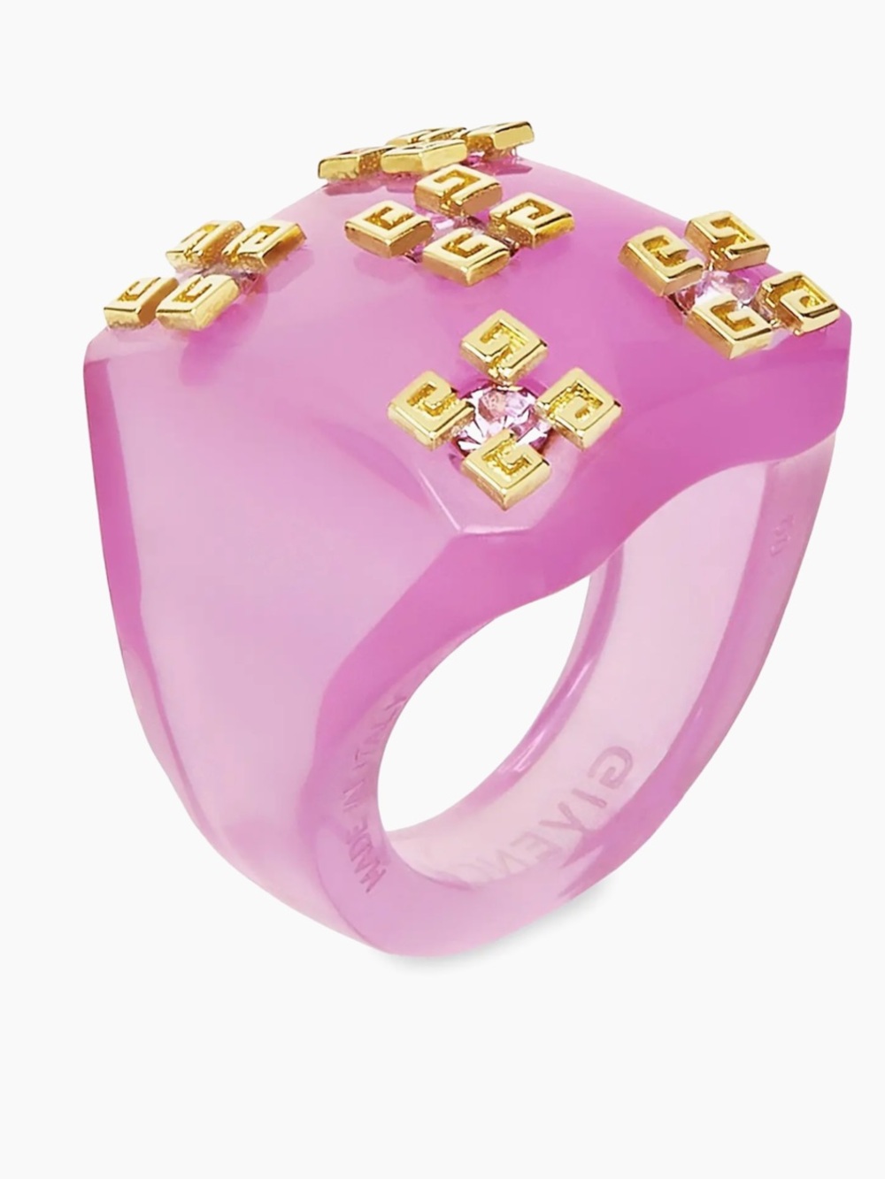 Givenchy 4G Plumetis Ring With Crystals
